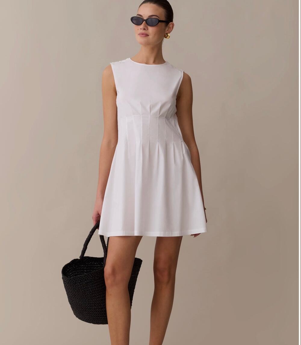 NWT kourt Virginia white Cotton Dress XS $197